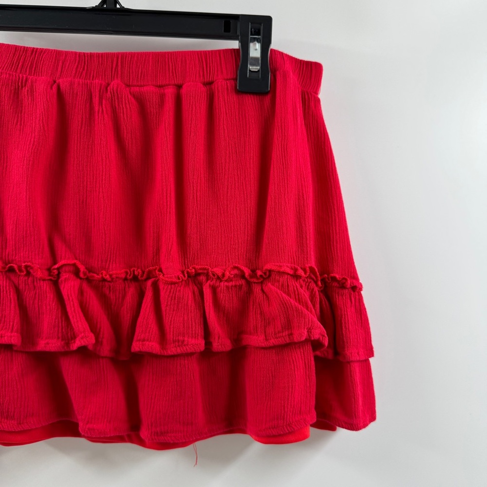 Urban Heritage Red Ruffle Mini Skirt Size Medium - Picture 3 of 5